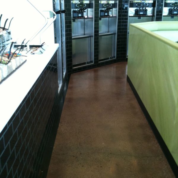 Dyed & Polished Concrete at Kiwi Loco in Rexburg, Idaho | Silver Crest Corp.